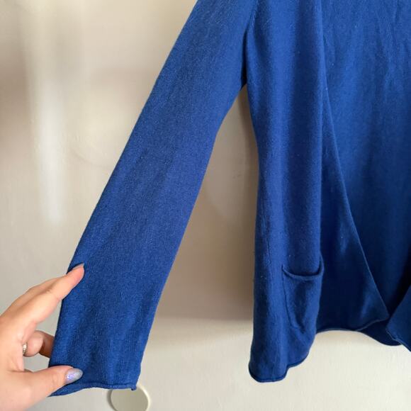 CULLEN | Royal Blue Cashmere Open Front Cardigan Sweater | Small - Picture 4 of 5